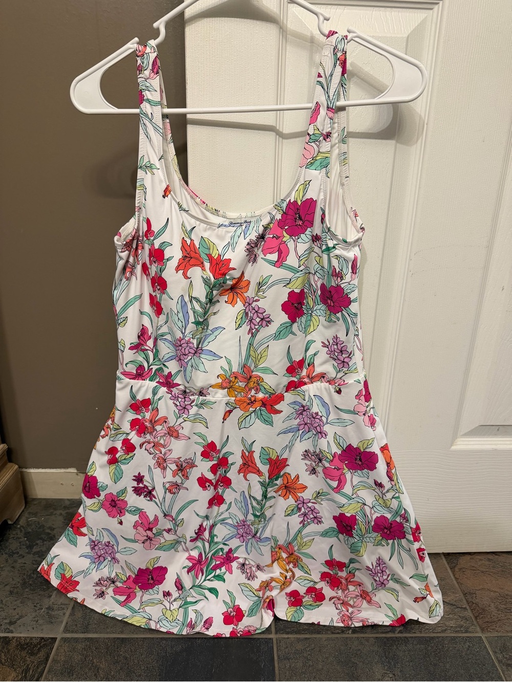 Tommy Bahama White Mini Dress with Pink & Orange Floral Print